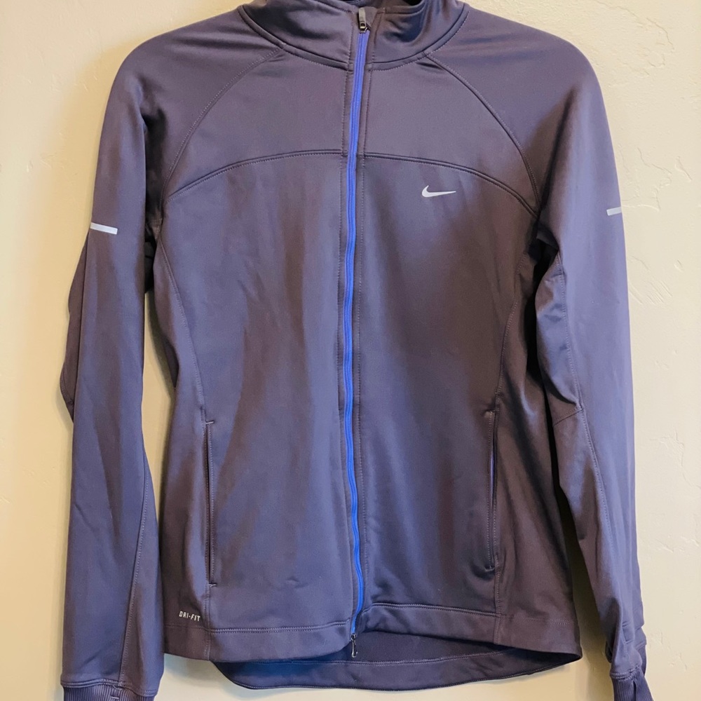 Nike Dri-Fit purple workout running jacket Sz M